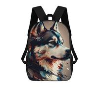 sinyumoney Abstract Siberian Husky Portrait Sac À Dos Scolaire Imprimé En 3D Pour Garçons Et Filles, Sac À Dos Pour Enfants, Sac De Voyage 17inch