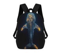 sinyumoney Abstract Whale Shark Gold Sac À Dos Scolaire Enfant Tendance Et Décontracté, Sac À Dos Imprimé En 3D Pour Garçon, Grand Sac À Dos 17inch