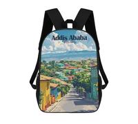 sinyumoney Addis Ababa Cityscape Sacs À Dos Pour Enfants, Sac À Dos Scolaire, Sac À Dos Imprimé En 3D Pour Enfants, Sac À Dos De Voyage, Sac À Livres, Sac D'école Pour Enfants 17inch