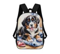 sinyumoney Adorable Bernese Mountain Dog Pup 17inch Sacs À Dos Scolaires Imprimés En 3D - Sacs À Dos Tendance Pour Garçons Du Primaire Et Du Collège