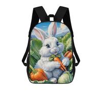 sinyumoney Adorable Bunny with Carrots Sacs À Dos Scolaires Pour Garçons Et Filles, Sacs À Dos Décontractés Pour Le Sport, Sacs À Dos De Grande Capacité Pour L'école Primaire 17inch