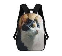 sinyumoney Adorable Calico Cat Portrait Sac À Dos Scolaire Pour Enfants, Imprimé En 3D, Sac À Dos Tendance Pour Garçons, Élèves Du Primaire Et Du Collège 17inch