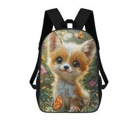 sinyumoney Adorable Fox Cub with Butterflies 17inch Sacs À Dos Scolaires Imprimés En 3D - Sacs À Dos Tendance Pour Garçons Du Primaire Et Du Collège