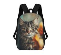 sinyumoney Adorable Tabby Cat Close-Up 17inch Sacs À Dos Scolaires Imprimés En 3D - Sacs À Dos Tendance Pour Garçons Du Primaire Et Du Collège