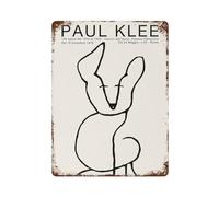 sinyumoney Affiche murale rétro en métal représentant un chien, style dessin au trait, par Paul Klee, pour chambre, salon, garage, jardin ou pub, 40 x 30 cm.