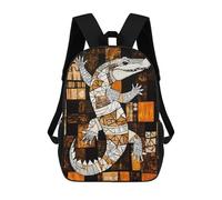 sinyumoney African Alligator Art Sac À Dos Pour Garçons Et Adolescents, Sacs À Dos Pour Filles, Sacs À Dos Pour Tout-petits, Sacs À Livres Pour L'école Primaire Et Le Collège 17inch