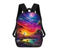 sinyumoney African Sunset Dreamscape Sac À Dos En Peluche À Motif Dessin Animé, Sac À Dos 3D Pour Enfants, Idée Cadeau D'anniversaire Pour Garçons Et Filles 17inch