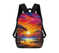 sinyumoney African Sunset Majesty Sac À Dos Scolaire Pour Enfants, Sac À Dos De Voyage Décontracté, Grand Sac À Dos Pour Garçons Et Filles 17inch
