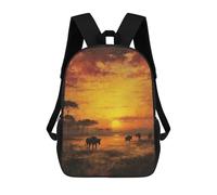 sinyumoney African Sunset with Wildebeest Sacs À Dos Pour Enfants, Sac À Dos Scolaire, Sac À Dos Imprimé En 3D Pour Enfants, Sac À Dos De Voyage, Sac À Livres, Sac D'école Pour Enfants 17inch