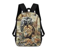 sinyumoney African Wildlife Collage Sacs À Dos Pour Enfants, Sac À Dos Scolaire Imprimé En 3D Pour Enfants, Sac À Dos De Voyage, Sac À Livres Pour Enfants 17inch Sac D'école