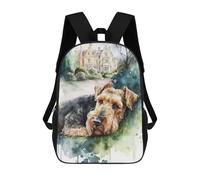 sinyumoney Airedale Sleeps in Garden Sac À Dos Scolaire Imprimé En 3D Pour Garçons Et Filles, Sac À Dos Pour Ordinateur Portable Pour Enfants/étudiants/adultes 17inch