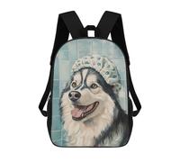 sinyumoney Alaskan Malamute Bath Time Fun Sacs À Dos Pour Enfants 17inch Sac À Dos Scolaire, Sac D'école Imprimé En 3D Pour Garçons, Élèves Du Primaire Et Du Collège
