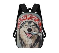 sinyumoney Alaskan Malamute with Toothbrush Sac À Dos Scolaire Imprimé En 3D Pour Enfants, Sac À Dos De Voyage Tendance Et Décontracté Pour Écoliers 17inch