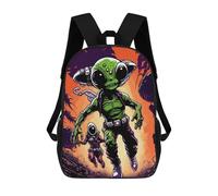 sinyumoney Alien Adventure in Space Sac À Dos Scolaire Pour Enfants, Sac À Dos De Voyage Décontracté, Grand Sac À Dos Pour Garçons Et Filles 17inch