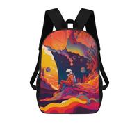 sinyumoney Alien Astronaut in A Surreal Landscape Sac À Dos En Peluche À Motif Dessin Animé, Sac À Dos 3D Pour Enfants, Idée Cadeau D'anniversaire Pour Garçons Et Filles 17inch