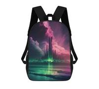sinyumoney Alien Cityscape Reflections Sacs À Dos Imprimés En 3D Pour Enfants, Sacs D'école Tendance Pour Garçons, Sacs De Voyage, Sacs Scolaires Pour Élèves Du Primaire 17inch