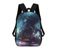 sinyumoney Alien Cityscape Sci-Fi Monster Sac À Dos Scolaire Imprimé En 3D Pour Enfants, Sac À Dos De Voyage Tendance Et Décontracté Pour Écoliers 17inch