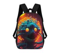 sinyumoney Alien Creature in Space Sac À Dos Scolaire Pour Enfants 17 Pouces, Sac À Dos Décontracté Pour Les Voyages, Grand Sac À Dos De Jour Pour Garçons Et Filles 17inch