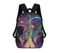 sinyumoney Alien Encounter in Neon Lights Sac À Dos Imprimé 3D Pour Enfants, Sac À Dos Léger Pour Écoliers Et Écoliers, Sac À Goûter Pour La Crèche 17inch