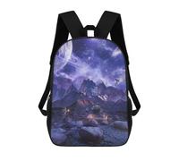 sinyumoney Alien Landscape with Astronauts -2 Sac À Dos Scolaire Pour Enfants 17 Pouces, Sac À Dos Décontracté Pour Les Voyages, Grand Sac À Dos De Jour Pour Garçons Et Filles 17inch