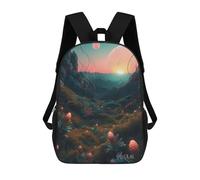 sinyumoney Alien Landscape with Glowing Flowers Sac À Dos Scolaire Imprimé En 3D Pour Enfants, Sac À Dos De Voyage Tendance Et Décontracté Pour Écoliers 17inch
