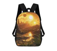 sinyumoney Alien Landscape with Multiple Suns Sacs À Dos Imprimés En 3D Pour Enfants, Sacs D'école Tendance Pour Garçons, Élèves Du Primaire Et Du Collège 17inch
