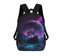 sinyumoney Alien Planet with Giant Moon Sac À Dos Scolaire Pour Adolescents, Imprimé En 3D, Ajustable, À Poches Tendance, Pour Enfants, Garçons, Filles, Étudiants Et Adolescents 17inch