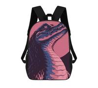 sinyumoney Alligator Illustration in Pink And Blue Sacs À Dos Pour Enfants, Sac D'école Imprimé En 3D, Cartable Pour Enfants, Sac De Voyage, Sac À Dos Garçon Fille, Sac D'école Pour Enfants 17inch