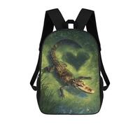 sinyumoney Alligator in Amazon Jungle Sacs À Dos Scolaires Pour Garçons Et Filles, Sacs À Dos Décontractés Pour Le Sport, Sacs À Dos De Grande Capacité Pour L'école Primaire 17inch