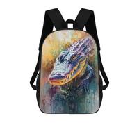 sinyumoney Alligator Painting Sacs À Dos Décontractés Pour Enfants, Sacs D'école Pour Adolescents, Filles Et Garçons, Sacs À Dos Pour Livres 17inch
