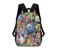 sinyumoney Amazon Jungle Animal Collage Sacs À Dos 17 Pouces Pour Enfants, Sacs D'école Imprimés En 3D Pour Élèves Du Primaire Et Du Collège, Garçons Et Filles