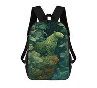 sinyumoney Amazonian Jaguar in Lush Jungle Sac À Dos Scolaire Pour Enfants, 43 Cm (17 Pouces), Imprimé En 3D, Pour Garçons, Élèves Du Primaire Et Du Collège