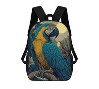 sinyumoney Amazonian Macaw Moonlit Jungle Sacs À Dos Pour Enfants, Sac À Dos Scolaire Imprimé En 3D Pour Enfants, Sac À Dos De Voyage, Sac À Livres Pour Enfants 17inch Sac D'école
