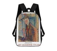 sinyumoney Amedeo Modigliani Portrait Painting Sac À Dos Enfant Tendance Et Amusant, Sac À Dos Pour Garçons Et Adolescents, Sac D'école Imprimé En 3D Pour Garçons 17inch
