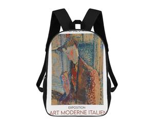 sinyumoney Amedeo Modigliani Portrait Painting Sac À Dos Enfant Tendance Et Amusant, Sac À Dos Pour Garçons Et Adolescents, Sac D'école Imprimé En 3D Pour Garçons 17inch