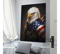 sinyumoney American Eagle Warrior Affiches Murales Pour Salle De Bain Rustique, Grand Format 12x18inch(30x45cm)