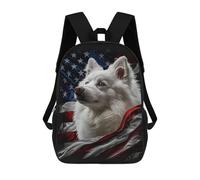 sinyumoney American Eskimo America Sacs À Dos Tendance Imprimés En 3D 17inch Sac D'école Décontracté Pour Enfants, Garçons, Élèves Du Primaire Et Du Collège