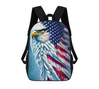 sinyumoney American Flag Eagle Artwork Sac À Dos Enfant Fille 3D, Sac D'école, Sac À Dos Pour Tout-petits, Sac À Dos Décontracté, Sac À Livres Tendance 17inch