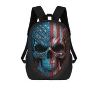 sinyumoney American Flag Skull Artwork-1 Sac À Dos Scolaire Imprimé En 3D Pour Garçons Et Filles, Sac À Dos Pour Ordinateur Portable Pour Enfants/étudiants/adultes 17inch
