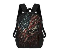 sinyumoney American Flag Skull Artwork-3 Sacs À Dos Imprimés En 3D Pour Enfants, Sacs D'école Tendance Pour Garçons, Sacs De Voyage, Sacs Scolaires Pour Élèves Du Primaire 17inch