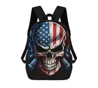 sinyumoney American Flag Skull Artwork-5 Sac À Dos Imprimé Pour Enfants, Sac D'école, Sac De Voyage Pour Adultes Et Enfants 17inch