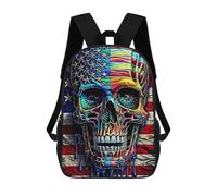 sinyumoney American Flag Skull Artwork Sac À Dos Imprimé 3D Pour Enfants, Sac À Dos Léger Pour Écoliers Et Écoliers, Sac À Goûter Pour La Crèche 17inch