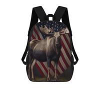 sinyumoney American Moose Sac À Dos Enfant Fille 3D, Sac D'école, Sac À Dos Pour Tout-petits, Sac À Dos Décontracté, Sac À Livres Tendance 17inch