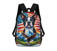sinyumoney American Spirit Patriotic Artwork with Eagle And Flags Sac À Dos Imprimé En 3D, Sac D'école Décontracté Et Tendance Pour Enfants, Sac D'école Pour Garçons, Collégiens 17inch