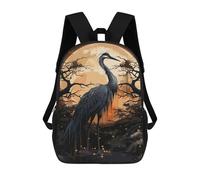 sinyumoney Ancient Black Stork Sac À Dos Scolaire Pour Adolescents, Imprimé En 3D, Ajustable, À Poches Tendance, Pour Enfants, Garçons, Filles, Étudiants Et Adolescents 17inch