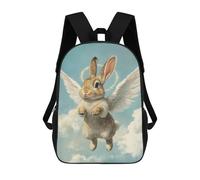 sinyumoney Angel Bunny in Flight Sacs À Dos Imprimés En 3D Pour Enfants 17inch Sacs À Dos Tendance Et Décontractés Pour La Journée, Sacs De Voyage, Sacs À Dos D'extérieur Pour Garçons Et Filles