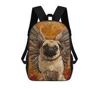 sinyumoney Angel Pug with Wings Art Print Sacs À Dos Pour Enfants, Sac À Dos Scolaire Imprimé En 3D Pour Enfants, Sac À Dos De Voyage, Sac À Livres Pour Enfants 17inch Sac D'école