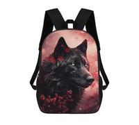 sinyumoney Angry Black Wolf Sac à dos imprimé 3D pour enfants Sac à dos d'école Sac à dos de voyage pour enfants Sacs à dos de livres Sac à dos pour enfants Sac à dos pour enfants 43,2 cm