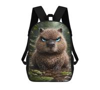 sinyumoney Angry Capybara in Jungle Sacs À Dos Pour Enfants, Sac À Dos Scolaire Imprimé En 3D Pour Enfants, Sac À Dos De Voyage, Sac À Livres Pour Enfants 17inch Sac D'école