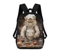 sinyumoney Angry Cook Cat Sacs À Dos Tendance Imprimés En 3D 17inch Sac D'école Décontracté Pour Enfants, Garçons, Élèves Du Primaire Et Du Collège